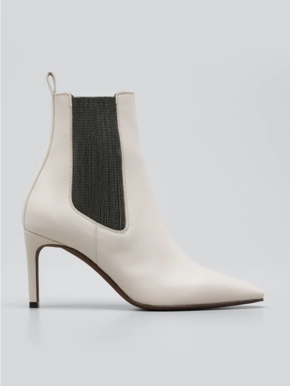 Brunello Cucinelli Leather Monili Ankle Booties